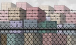 Closed economy and barrier to trade and economic restrictions as a fence restricting import and export commerce and global trading business industry as a 3D illustration elements.