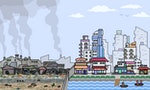 poor rich vector pixel art city half slum scene