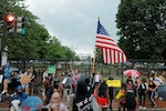 美國白宮圍牆柵欄抗議群眾示威