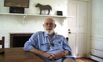 The late illustrator Edward Gorey in the kitchen of his home at Yarmouth, Cape Cod in August, 1999.