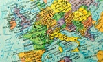 Close-up Europe on globe