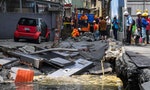 永和文化路工地路面坍塌壓斷瓦斯管線，緊急疏散近200人