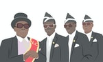ACCRA, GHANA – APRIL 12, 2020: Vector illustration of Ghana dancing pallbearers; Coffin dancers at funeral in GHANA - that can be used for magnets, calendar, greeting card