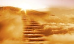 The way to success concept : stair on the cloud