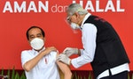 印尼總統佐科威與宗教領袖施打中國科興疫苗，鼓勵民眾接種