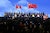 香港立法會選舉前活動  五星旗和區旗飄揚