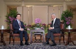 中國副總理韓正訪新加坡  拜會李顯龍