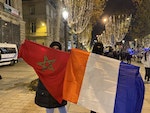 摩洛哥與法國旗幟同慶勝利
