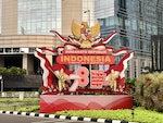 印尼慶祝獨立78週年的街頭裝置藝術