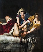 《友弟德割下敖羅斐乃的頭顱》約1620年，油彩、畫布，146_5×108公分，義